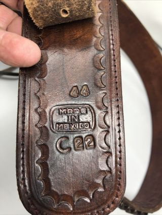Vintage Cowboy Holster & Belt,  brown leather for.  22 revolver,  right - handed 2