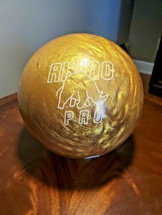 Brunswick Vintage Gold Rhino Pro Bowling Ball 13lb 15oz Usbc
