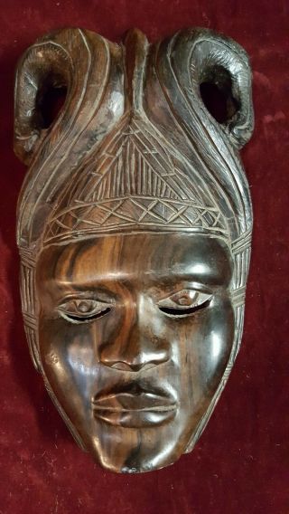 Finely Detailed - Carved Wood - Bali - Indonesia Hindu Mask Of Goddess