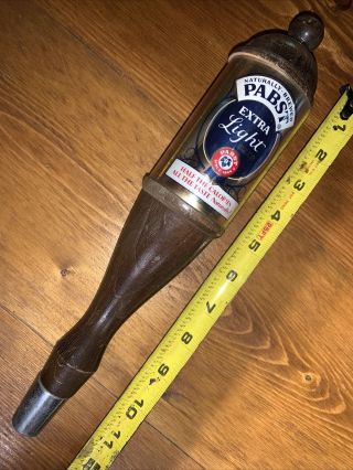 Vintage Bar Advertising Pabst Extra Light Beer Tap Pull Handle Wood 12”