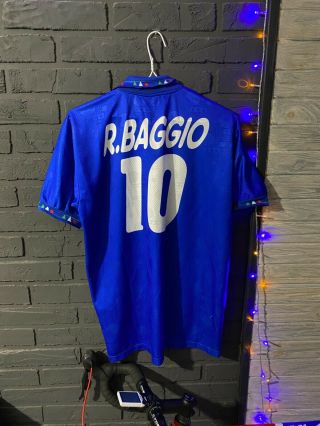 Italy Home Football Shirt 1993 - 1994 R.  Baggio 10 Shirt Vintage Rary Diadora