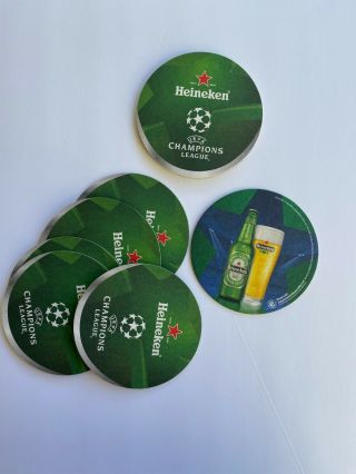 Heineken Beer Coasters 10 Pack Uefa Soccer Champions League 2013.