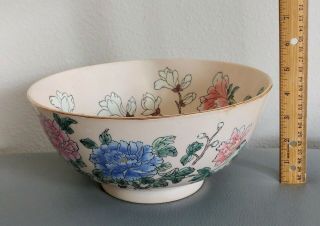 Porcelain Decorative Large Salad Bowl Hand Painted In Macau Antique Vintage