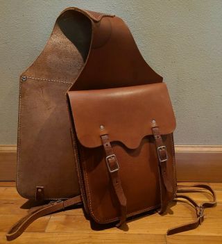 Western Americana Brown Leather Saddlebags 40.  5 " X 10 " X 2.  5 "