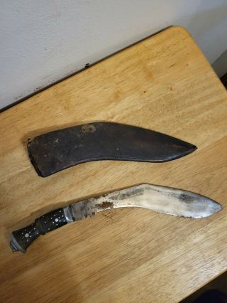 Old Antique Fighting Knife With Sheath