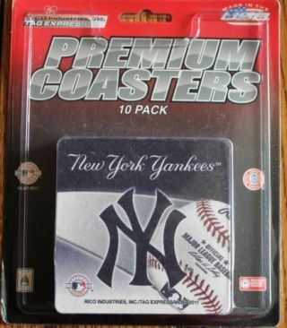 York Yankees Premium Set Of 10 Coasters Baseball Mlb Licensed Sport Ball