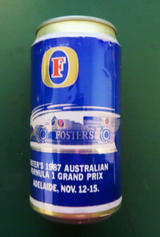 1987 Aluminium Beer Can: Fosters Lager: Australian F1 Grand Prix,  Adelaide 375ml
