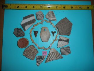 Anasazi Items Pre - 1600 B/w - Corg.  Shell Neckles - Pendent - 2 Points - Disc -.
