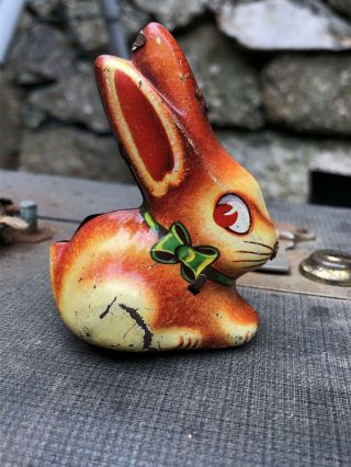 Vintage West Germany Lehmann Friction Tin Toy Rabbit Bunny Hop Hop 918