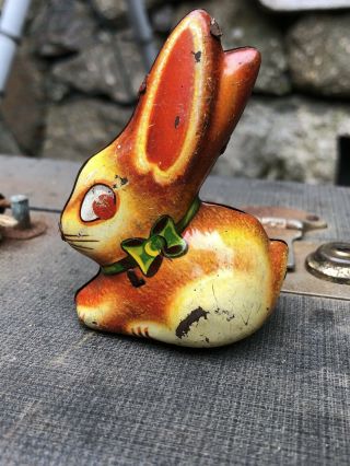Vintage West Germany Lehmann Friction Tin Toy Rabbit Bunny Hop Hop 918 3