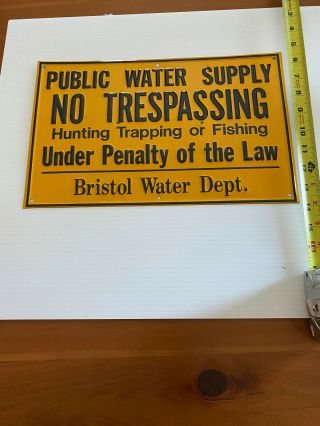 Traps No Trapping Metal Sign Trespassing Public Water Supply Bristol Connecticut