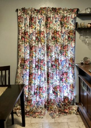 Custom,  Vintage,  Ralph Lauren Puddling Curtains,  Allison Pattern