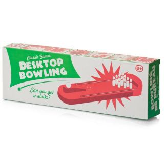 Desktop Bowling Game - 19116 Classic Traditional Minature Wooden Bowl Ten Pin Fun