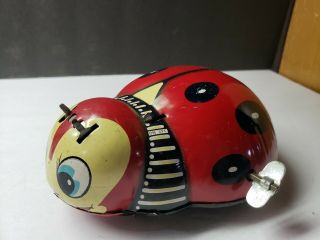 Vintage Haji Made In Japan Tin Toy Wind Up Ladybug Toy