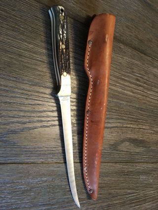 Vtg Rare Schrade Usa 167 Uncle Henry Fixed Blade Fillet Hunting Knife