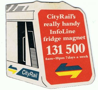 Railway Tickets Nsw State Rail Authority Cityrail Tangara Fridge Magnet