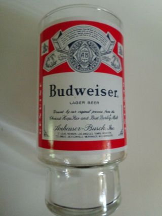 Vintage Budweiser Lager Beer Footed Glass 32 Oz Size