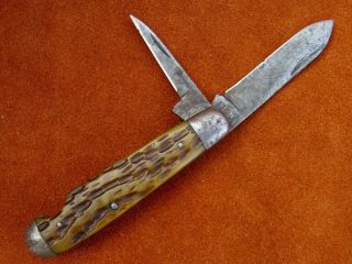 Vintage Antique Folding Pocket Knife Robeson Wwii Us Army Navy Bone Ez 1940s Usa