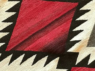 Vintage Mexican ZAPOTEC Navajo Pattern Wool Rug 28 
