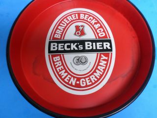 13 INCH METAL BEER TRAY,  BECK ' S BEER (BIER),  MADE IN GERMANY 2