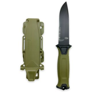 Gerber Strongarm Fixed Blade Knife Serrated Edge Green Tactical Survival