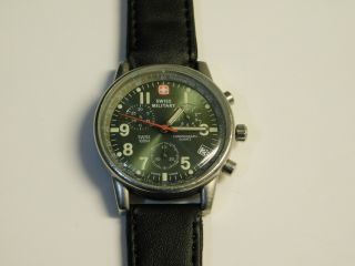 Vintage Swiss Military Silver Tone Date Watch (rare)