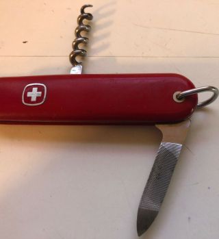 Vintage - WENGER DELEMONT Swiss Army Knife RARE Configuration - Red - Light Use 3