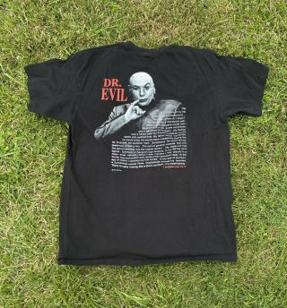 Vintage Dr Evil Austin Powers T - Shirt Single Stitch Streetwear Hype 1999 90s Xl