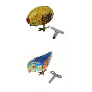 Retro Wind Up Pecking Chick,  Bird Clockwork Tin Toy Adult Collectable Favor Gift