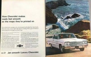1964 Chevrolet Impala Ss Advertisement 22x14 Print Art Car Ad Lg65