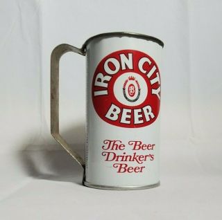 Vintage Iron City Beer Can Mug With Handle Retro 1970s Pittsburgh Pa