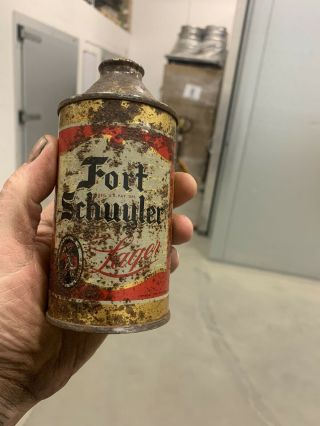 Fort Schuyler Lager Cone Top Beer Can Utica,  Ny
