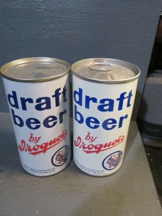 Iroquois Draft Flat Top & Pull Tab Steel Beer Cans - [read Description] -