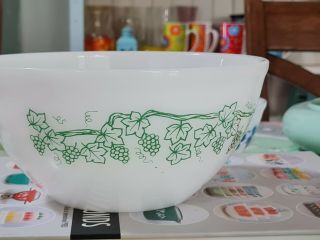 Vintage Agee Pyrex Green Vines Mixing Bowl 8
