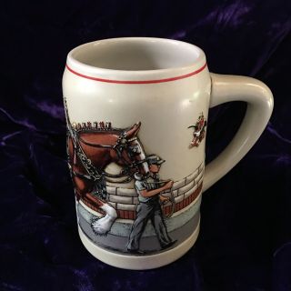 Vintage 1989 World Famous Budweiser Clydesdale Parade Dress Beer Stein