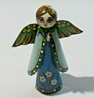 Vintage Mexican Folk Art Paper Mache Figure Ser Mel Tonala Jal Angel Doll 2