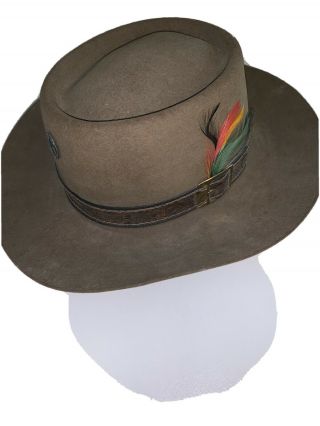 Vintage " John B Stetson Company " 3x Beaver Cowboy Hat Size 7 1/8