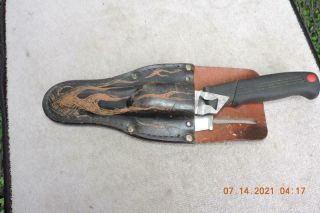 Vintage 1098l Kershaw Alaskan Blade Trader 2 Blades,  Sheath