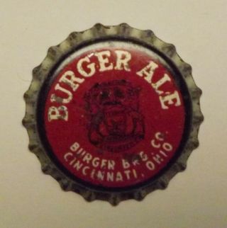 Burger Ale Cork - Backed Crown Bottle Cap,  Cincinnati.  Oh