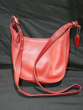 Coach Vintage Janice Legacy Red Leather Crossbody Shoulder Bag