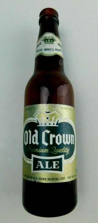 Vintage Old Crown Ale Bottle Brown Paper Label (empty Bottle)