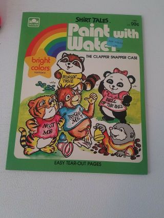 Rare.  Vintage 1983 Shirt Tales Paint With Water Book.