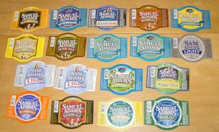 18 Microbrewery Craft Beer Labels,  Massachusetts,  Samuel Adams Brands,  Die Cut
