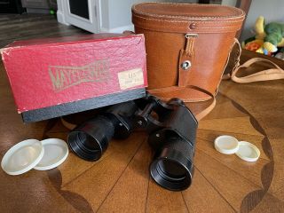 Vintage Mayflower 7x35 Binoculars With Leather Case And Box Japan