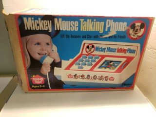 Romper Room Hasbro Mickey Mouse Talking Phone 586 W/box - Does Not Work