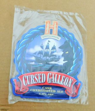 Hardys & Hansons Cursed Galleon Cask Ale Pump Clip Front.  And Seal