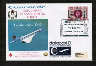 Concorde 1977 First Flight Flown Cover London - York