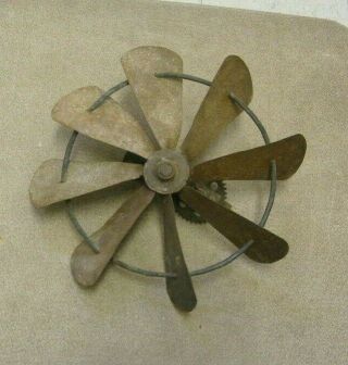 Windmill Vintage Wind Spinner Top And Gears/ Sprockets 15 1/2 " Across