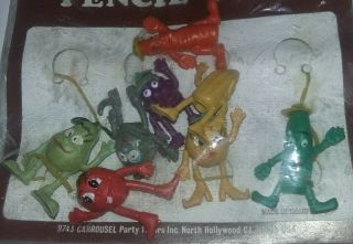 Vtg Pencil Tops 1974 In Package Set Of 8 Party Favors By Carrousel Hong Kong