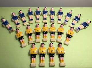 Vintage 1950 - 60’s 22 Blue And Yellow Set Table Football Player Foosball Soccer